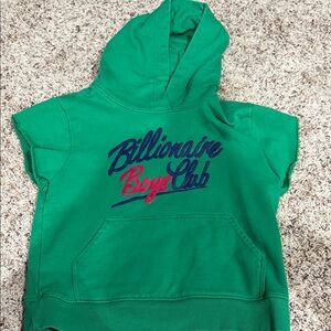 Billionaire Boys Club Green Hooded Kids Sweatshirt with Navy & Pink Logo